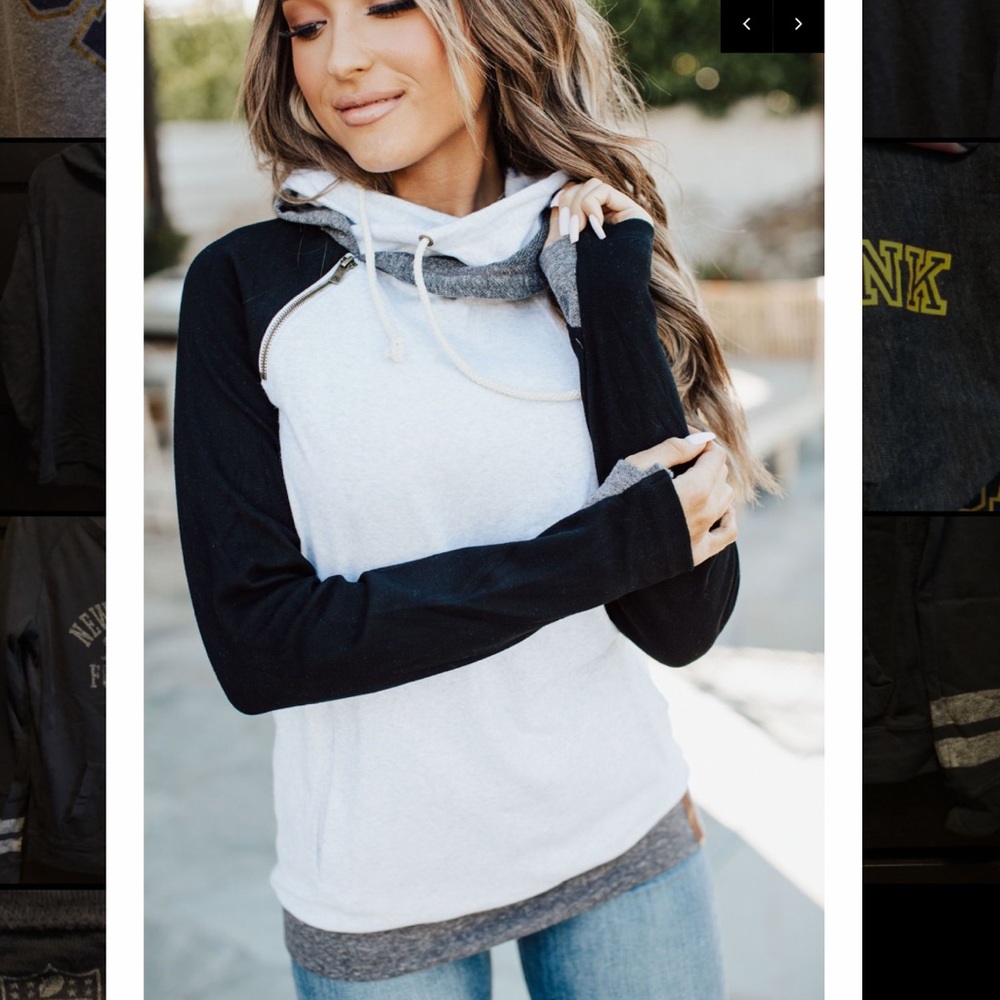 Mindy Mae’s Market double hooded sweatshirt